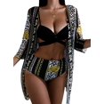 thumbnail image 1 of Ensemble Bikini Taille Haute Triangle Croisé 3 Pcs pour Femmes avec Paréo, 1 of 5
