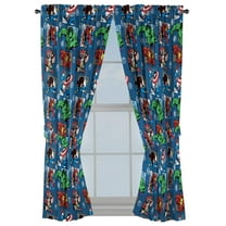 Marvel Avengers Fighting Team 2 Panels Drapes Set - 63 Inch Long -Kids Room Decor