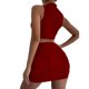 thumbnail image 3 of Conjunto de top corto con aberturas y falda para mujer: vestido ajustado sexy, poliéster y spandex, conjunto para salir de fiesta por la noche, 3 of 4
