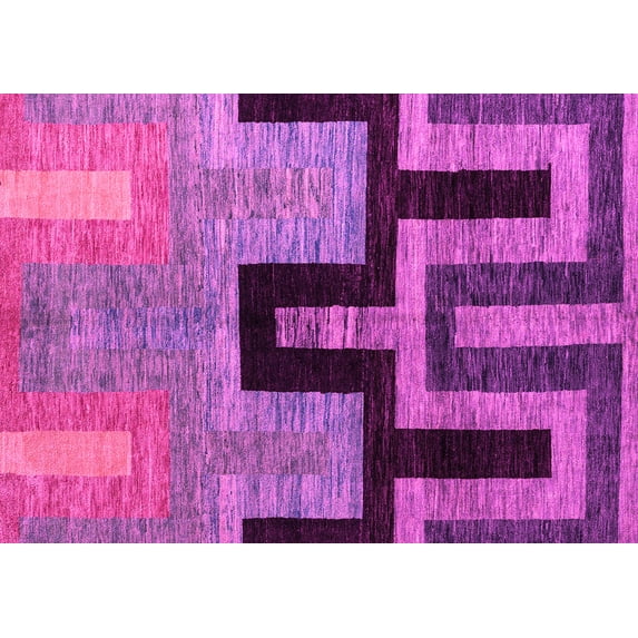 Ahgly Company Indoor Rectangle Abstract Pink Modern Area Rugs, 2' x 3'
