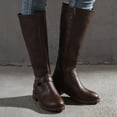 thumbnail image 5 of eileial Women's Wide Calf Knee High Pull on Fall Weather Winter Boots,Brown 9.5, 5 of 6