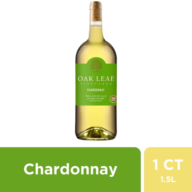 Oak Leaf Vineyards Chardonnay White Wine 1.5L Bottle with Green