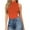 Orange, variant on Pisexur Women's One Piece Romper Round Collar Stretchy Tank Slim Fit Bodycon Jumpsuits Long Sleeve Short Sleeve Basic Elastic Bodysuit Jumpsuit