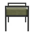 thumbnail image 6 of HomePop Modern Metal & Velvet Bench, 49.5"W x 17.25"D x 19"H, Light Sage Green/Black, 6 of 8