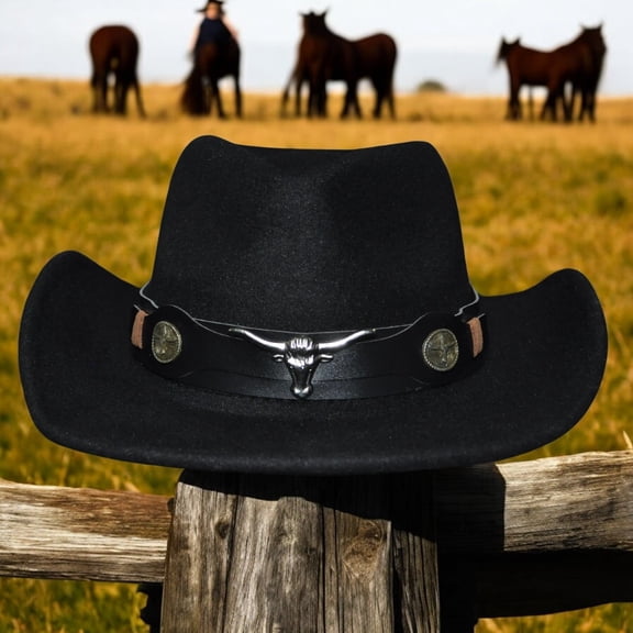 SIBHAD Cowboy & Cowgirl Hat for Men & Women, Black