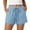 #02 Blue 【Mix, Match & Rotate: Stock Up on Your Favorite Colors】, variant on Women's Soft Fabric Delicate Lace Shorts, Drawstring Elastic Waist Flattering Look, Functional Side Pockets Elegant Intricate Trim Matrix, Summer Beachwear Daily Casual Lounge Outing, Solid
