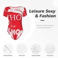 thumbnail image 4 of Kdxio Saying Ho Ho Ho for Women's Short-Sleeved Onesie Stylish Round Neck Pajamas Bodysuit Jumpsuit Nightwear-Large, 4 of 7