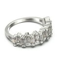 thumbnail image 3 of Alternating Wave of Baguette Diamond Moissanite Wedding Ring 10k White Gold, 3 of 4