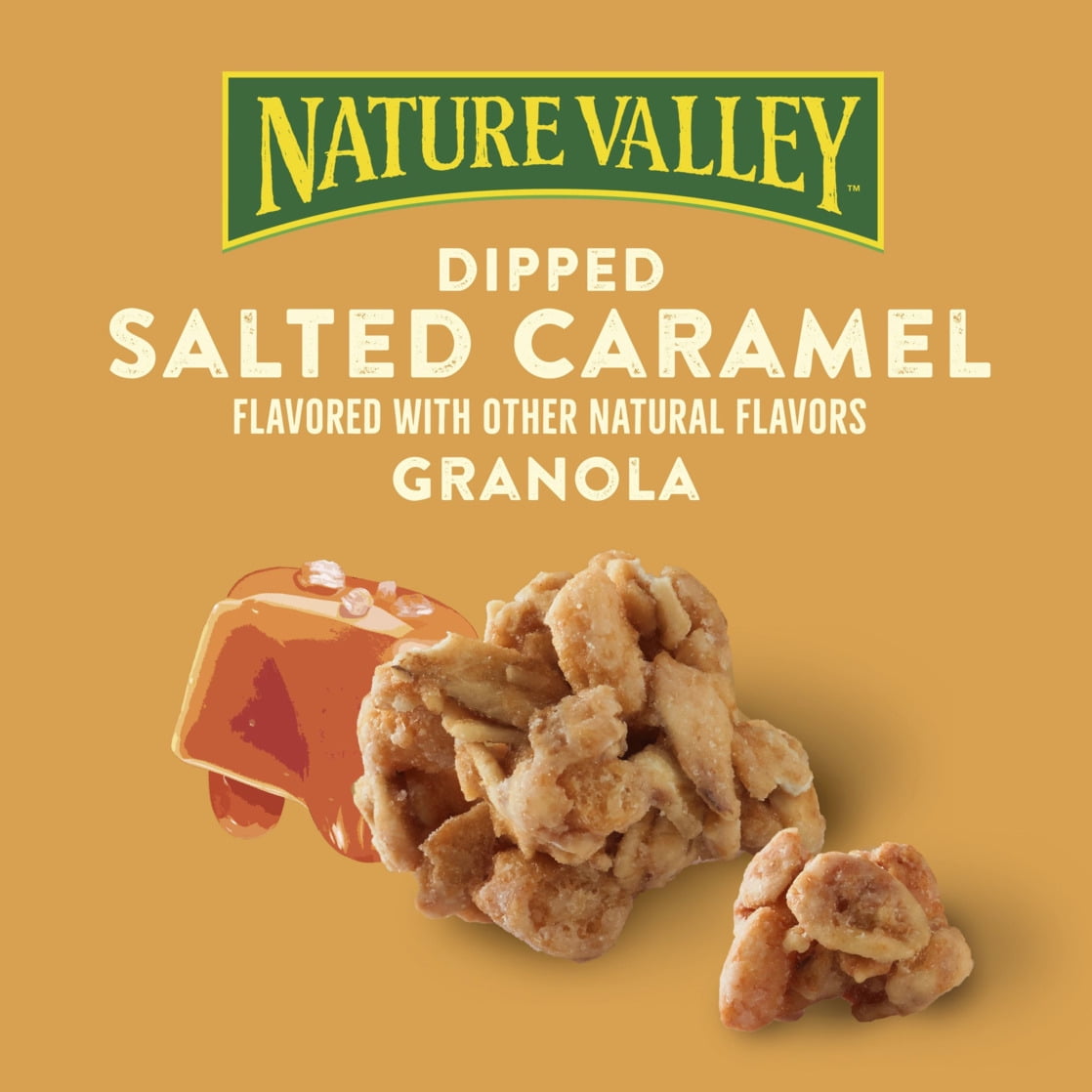 (3 pack) Nature Valley Granola, Dipped Salted Caramel Flavored, 9g Protein, 11 oz