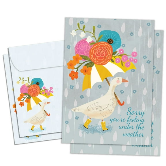 Tree-Free Greetings Get Well Greeting Card 2 Pack, 5 x 7, Under the Weather (GT69903)