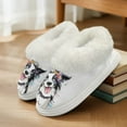 thumbnail image 6 of POLERO Women's Cute Border Collie Print Fuzzy Slippers Thick Sole House Slippers for Women Indoor Warm House Bedroom Shoes, Size 4-5, 6 of 7