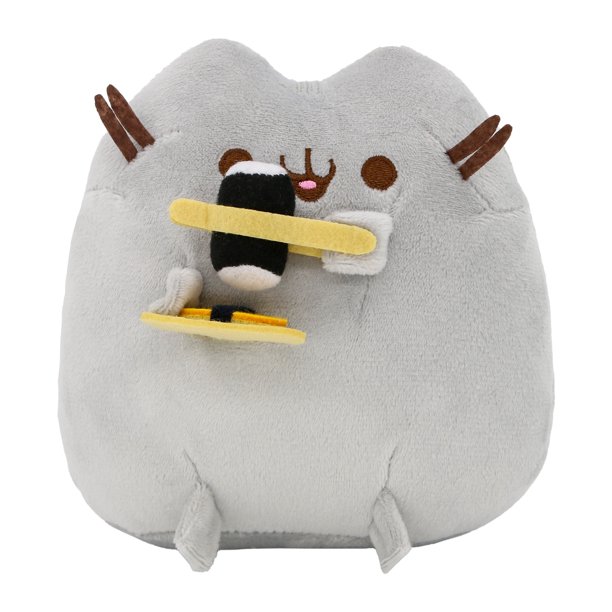 Peluche de Pusheen, gato gris, galletas de sándwich de gato, donas de helado, pizza, gato hamburguesa