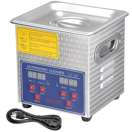 2L Stainless Steel Ultrasonic Cleaner Heater Timer Bracket Jewelry Lab Glasses Bullet Gun