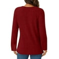 thumbnail image 5 of ShiShine V Neck Long Sleeve Shirts for Women Fall Tops Tunic Sweaters Loose Fit 2025, 5 of 5