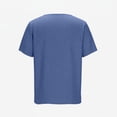 thumbnail image 6 of BRGZLK Men's Linen T-Shirts Solid Color Crewneck Short Sleeve Lightweight Loose Basic Tees Casual Plain Tops with Pocket for Summer Dark Blue 3XL, 6 of 6
