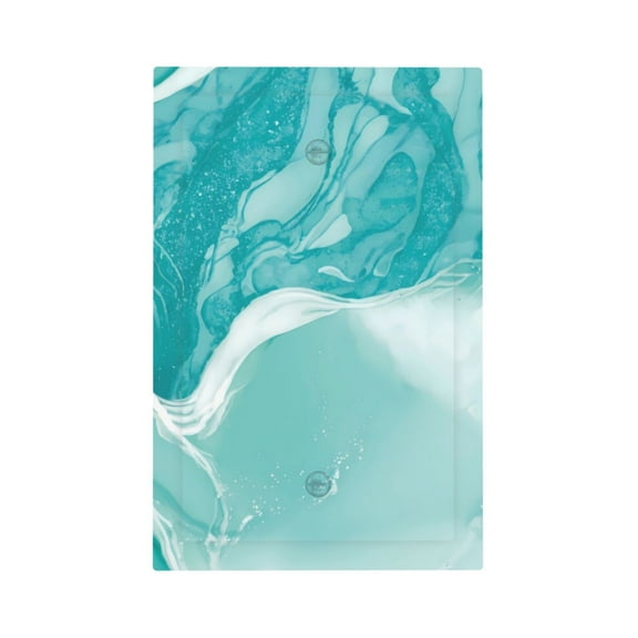 Fuzoiu Teal Turquoise 1 Print Single Duplex Outlet Cover Plate, Light Switch Cover, for Receptacle Light Switch, Switch Cover Decorative Wallplate-Style V