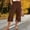 Coffee, variant on JUSLIO Capris for Women Linen with Pockets Casual Fashion Straight Leg Loose Capris Coffee L