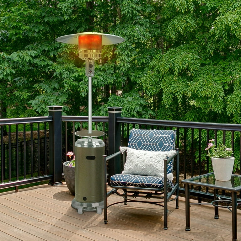 hanover han002brss steel umbrella propane patio heater - Heater, 7' tall, Propane, 41,000 BTU With a variable control valve to adjust the temperature from low to high Hanover 48000-BTU Bronze Steel Floorstanding