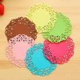 thumbnail image 4 of Ludlz Cup Mat Cotton Coaster,6 pcs Lace Coasters Doilies 4 inch Coasters for Drinks Home Decoration Silicone Coaster Tea Cup Mats Pad Insulation Placemat, 4 of 8