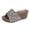 Beige, variant on Chunky Platform Slides for Women Rivets Leather Wedge Sandals Summer Slip on Beach Shoes Ladies Arch Support Sandal 7.5 Black