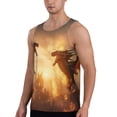 thumbnail image 2 of Daiia Castle Cool Fire Dragon Printed Men's Quick Dry Fit Muscle Tank Top Slim-Fit Tank Workout Tank Top Lightweight Sports Tank Top-Small, 2 of 7