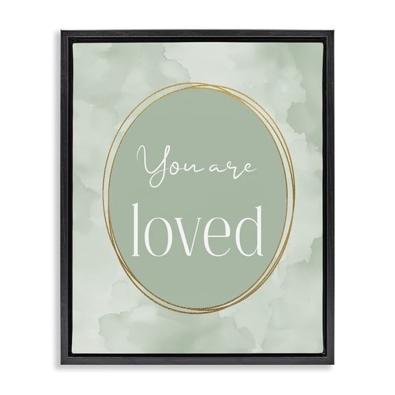 Stupell Industries Modern Green Golden Affirmation Black Floating Frame Canvas Art, 17 x 21, by Christine Simpson Art