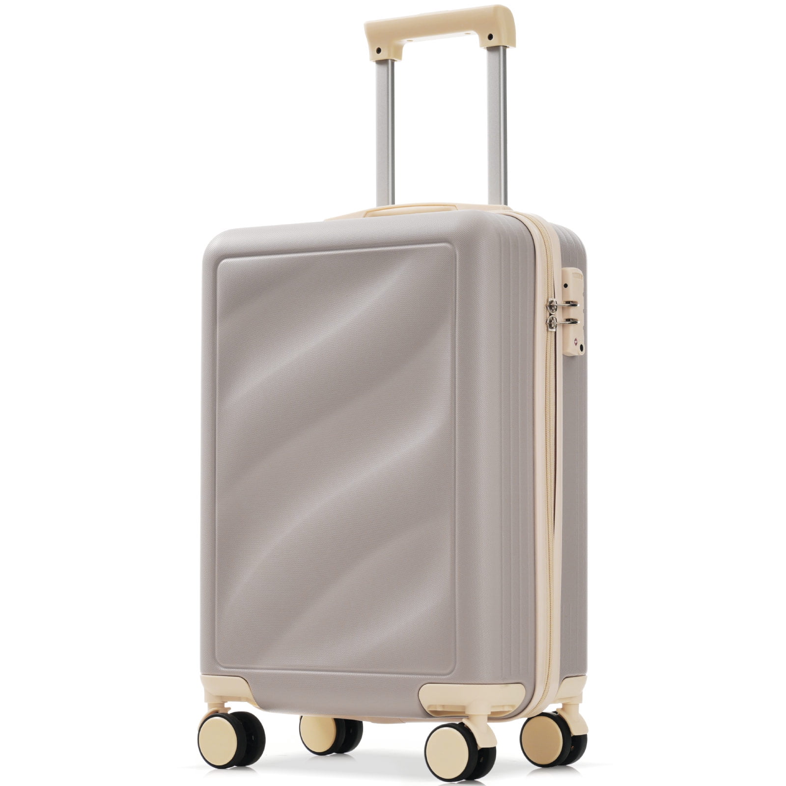3-Piece Lightweight ABS Suitcase Set with Spinner Wheels & TSA Lock, Carry-On and Checked Luggage (20"/24"/28") – Gray Purple