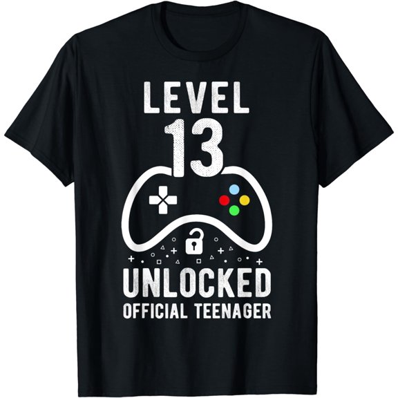 Official Teenager 13th Birthday Level 13 Unlocked T-Shirt