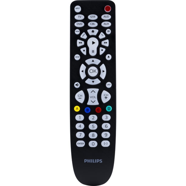 Philips 6-Device Backlit Universal Remote TV Control in Brushed Black ...