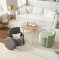 thumbnail image 6 of 360° Swivel Accent Chair with Storage, Vanity Stool with Back, Velvet Storage Ottoman, Upholstered Round Barrel Vanity Chair for Living Room, Makeup Room, Bedroom, 6 of 8