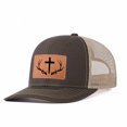 thumbnail image 6 of Vergiac Cross Antler Letter Leather Patch Trucker Hat, Men Adjustable Breathable Mesh Baseball Cap for Outdoor Travel Daily Casual Outfits, 6 of 6