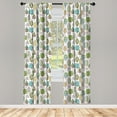 thumbnail image 3 of Ambesonne Tree Curtains, Modern Scribble Leaves, Pair of 28"x63", Multicolor, 3 of 5