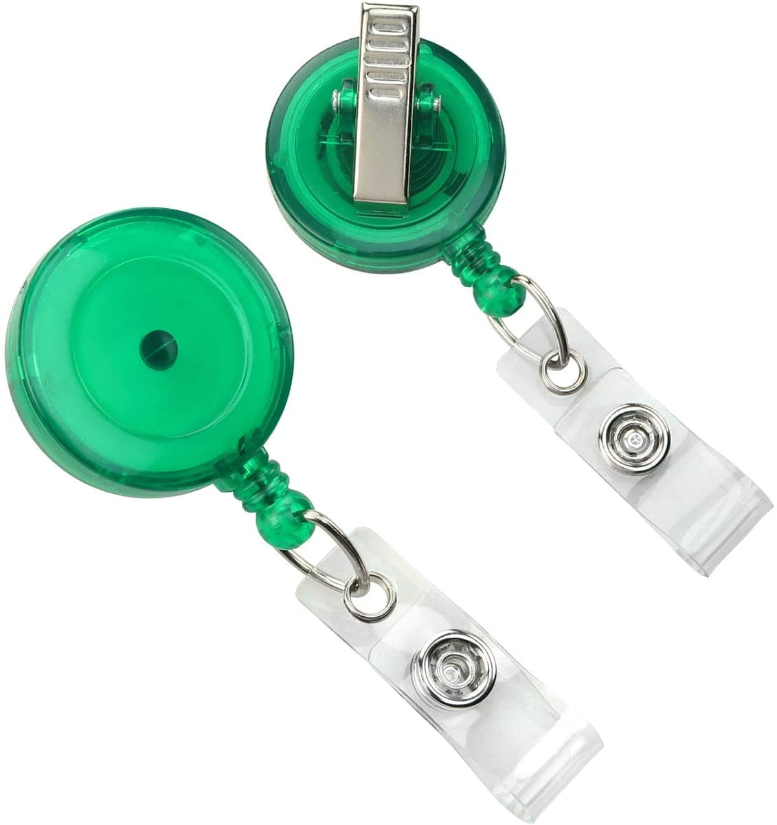 5 Pack Translucent Badge Reel Holders with Alligator Swivel Clip