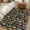 thumbnail image 5 of Cactus Plant Washable Area Rugs 2.7'x5', Green Cactus Botanical Tropical Plant Black Background Low Pile Throw Living Room Rug Non-Slip Sturdy Edge Binding Carpet for Indoor Entryway Bedside Kitchen, 5 of 9
