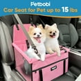 thumbnail image 3 of Petbobi Dog Car Booster Seat for Cat Holiday Gift Pet Bag Portable and Breathable with Seat Belt with Clip on Leash and Storage Pocket, Pink, 3 of 7