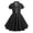 Black, variant on Kids Notch Lapel 50s Dress for Girls Vintage Retro 1950s Polka Dot Dress for Girls 50's Audrey Hepburn Rockabilly Swing Dress (Black, XL)