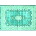 thumbnail image 1 of Ahgly Company Machine Washable Indoor Rectangle Persian Turquoise Blue Traditional Area Rugs, 8' x 12', 1 of 4
