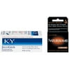 Trojan Natural Lamb All Natural Condoms, 3 ct and K-Y Brand Personal Lubricant, Jelly, 4 fl oz Bundle