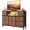 Rust, variant on edx TV Stand with 8 Fabric Drawers, Open Shelves & LED & Power Outlets for Bedroom, Living Room, Entryway, Wood Top, Rust