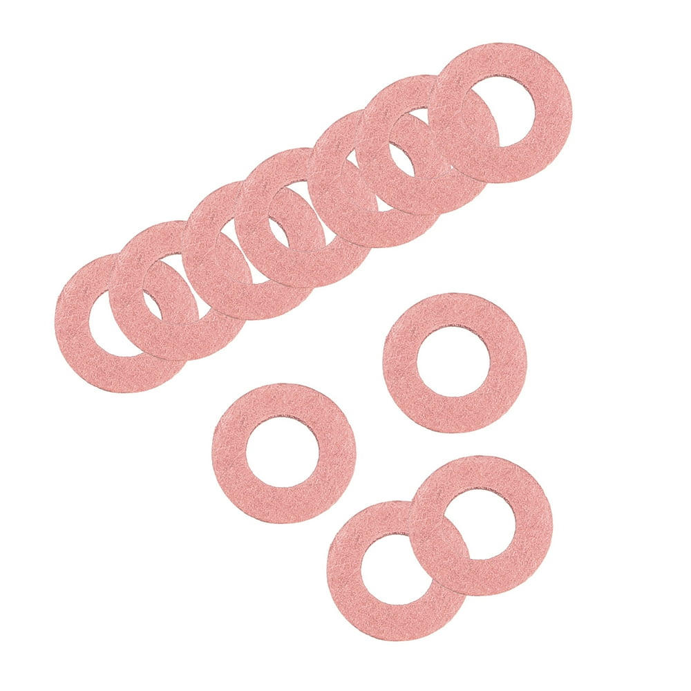 Insulating Washer, 100 Pcs 8mm x 16mm x 0.5mm Red Vulcanized Fiber Washer, Insulation Gasket for