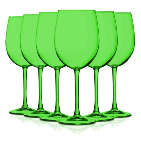 

TableTop King 19 oz Wine Glasses Stemmed Style Cachet Full Accent Light Green Set of 6