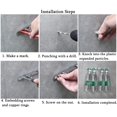 thumbnail image 4 of Perchero Gancho de Pared Simple de Acero Inoxidable Soporte para Toallas Abrigo Albornoz Percha para Ropa Toalla de té montada en la Pared para baño WC Familia - 5 Ganchos JM, 4 of 4