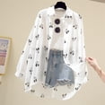 thumbnail image 2 of Mickey Mouse Blouse Ladies Long Sleeve Women Shirt Beach Shirts Kawaii Cartoon Summer Disney Clothes Cover-Up Top CasualXL Gao Jinjia LED, 2 of 2