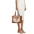 thumbnail image 3 of Time and Tru Women's Kara Contemporary Satchel Tote Handbag, Cognac, 3 of 5