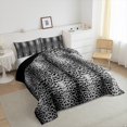 thumbnail image 3 of Manfei Chic Gray Cheetah Print Full Size Comforter Sets, Ombre Leopard Bedding Comforter Set, Wildlife Theme Bedding Sets Reversible 3-Piece, 3 of 8