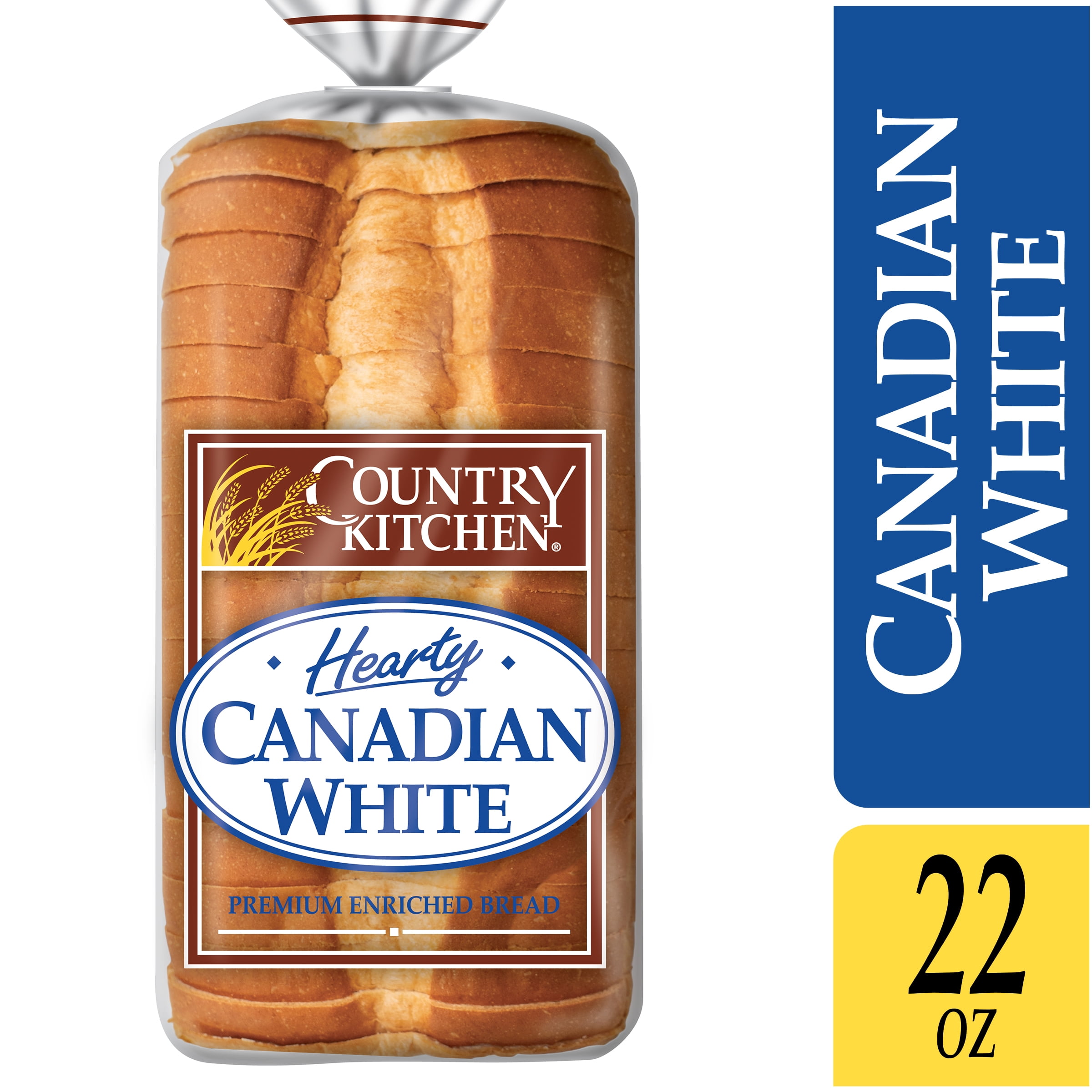 Country Kitchen Hearty Canadian White, Soft Sliced White Bread, 22
