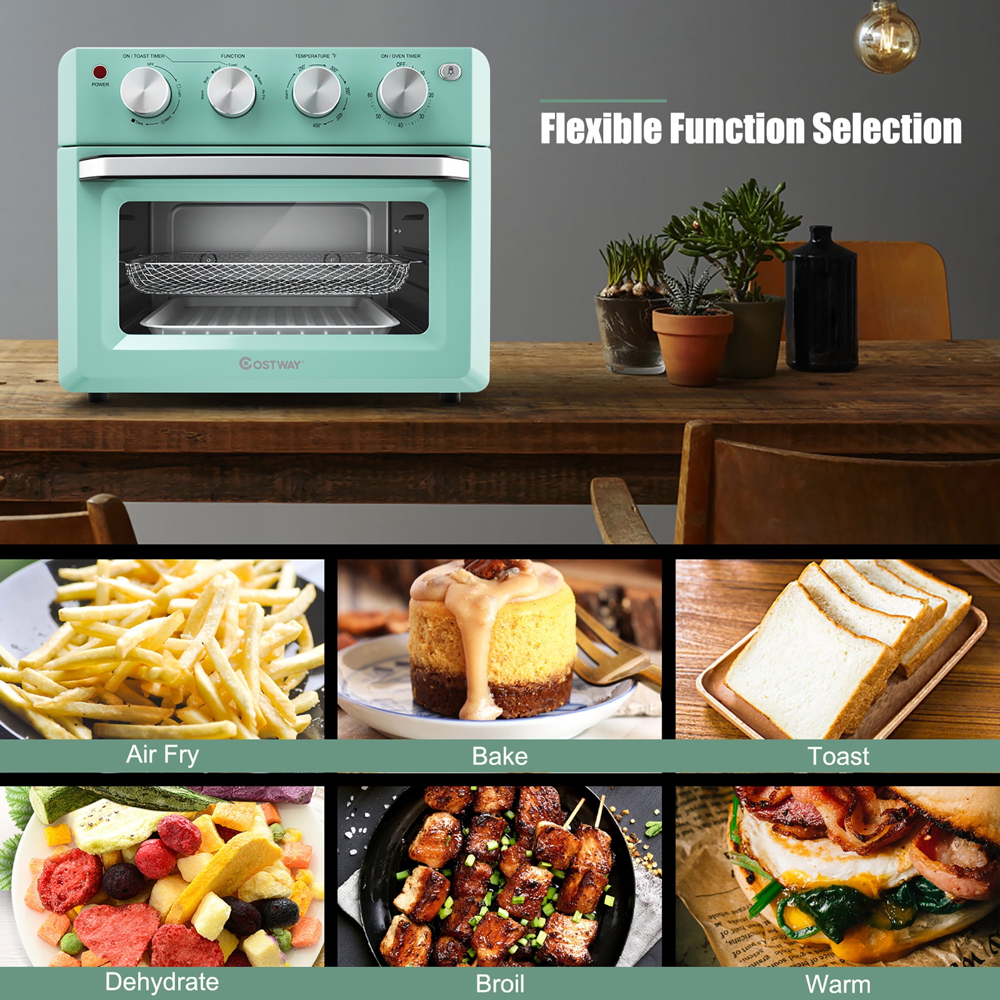 Costway Air Fryer Toaster Oven 19 QT Dehydrate Convection