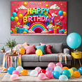 thumbnail image 6 of Colorful Happy Birthday Banner with Rainbow Sun Clouds Balloons and Gifts Backdrop Party Supplies Birthday Decoration Photography Props Birthday Party Decorations, 6 of 7