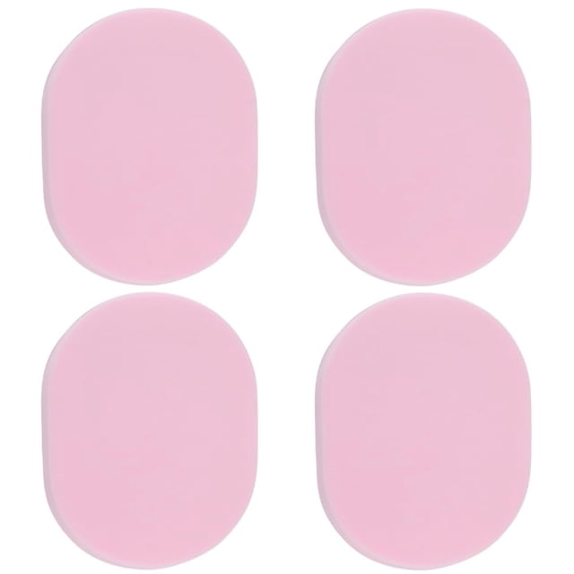 4 esponjas limpiadoras faciales grandes, reutilizables, desmaquillantes, ovaladas, color rosa