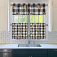 thumbnail image 3 of Fall Kitchen Curtains 24 Inch Short - 3 Panel Set, Autumn Harvest Print, Rod Pocket Window Treatment for Thanksgiving, Farmhouse, Cafe, Living Room - Machine Washable, 3 of 6